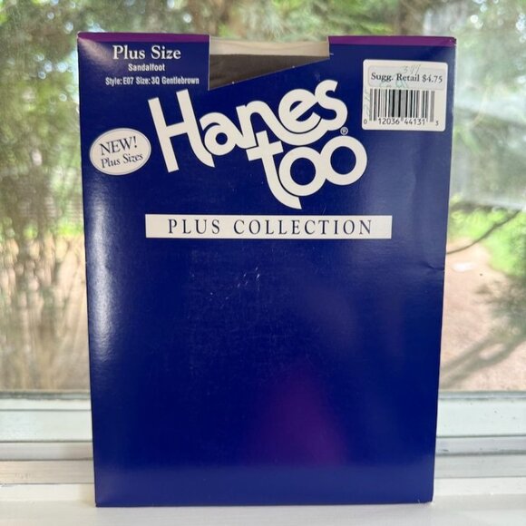 Hanes To Plus Size 3Q Gentlebrown Sandalfoot Hosiery  E07 Sealed - Picture 1 of 5